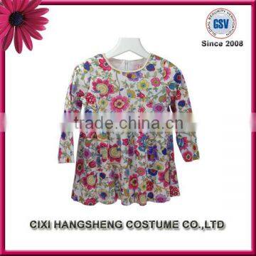 China Factory Cheap Children Party Wear Flower Cotton Sweet Girl Frock