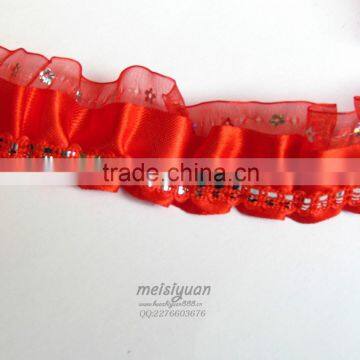 Embroidered Bridal Decorative French Red Lace Trim for Wedding Dress Bridal Bride Dresses 3d Flower Lace Embroidered Fabric photo-5