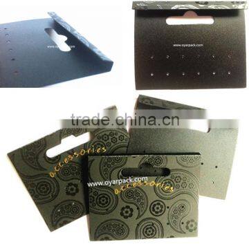 black plastic custom printed earring card with hooker hole