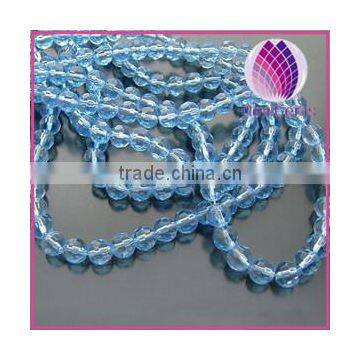 Bead light blue 6mm half-hand faceted round decorative glass bead curtains