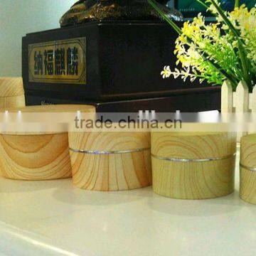 Round Plastic Type Bamboo Cosmetic Jars for Skin Care Cream Use photo-2
