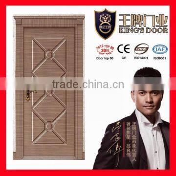 high quality imported PVC wooden interior room doors with Turkey upper frame