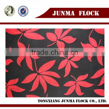 Beautiful design Maple Leaf pattern Manufacturer China Textile Flocked Modern Sofa Fabric