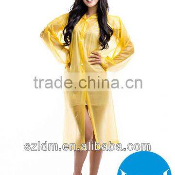 Waterproof yellow pvc polyester pvc rubber rain poncho