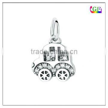 Custom Zinc alloy white crystal car pendant