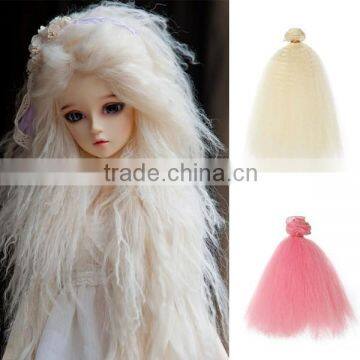 15cm length synthetic afro yaki hair piece for DIY doll wig