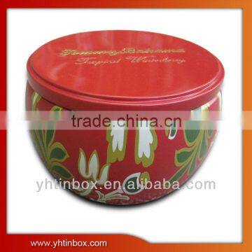 round chocolate tin box