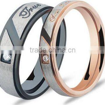 Vintage Engrave High Polished 316L Stainless Steel Wedding Band Ring for Lovers photo-6
