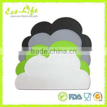 Cute Clouds Shape Baby Silicone Placemats, Non-slip Baby Eating Table Mat