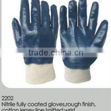 coated blue nitrile coated gloves