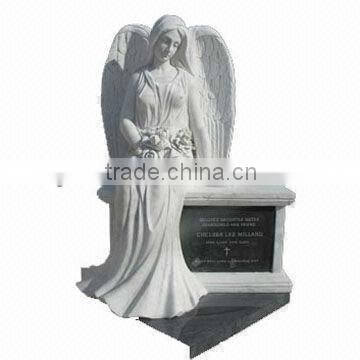 White Marble Angel Tombstone