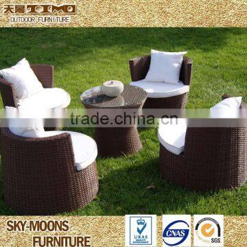 luxury outdoor furniture brown garden wicker table chairs(TC056)