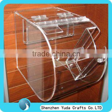 Slatwall Acrylic Shelf Large Clear Wall Mounted Plastic Slatwall Display Shelf