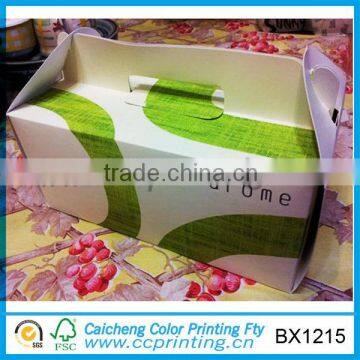 Custom cardboard carrying packaging box with handle