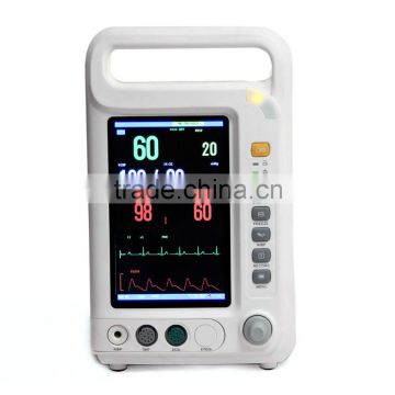 Portable Patient Monitor 7 inch 5 Parameter ECG, NIBP, SPO2, RESP, PR Rechargeable Lithium battery