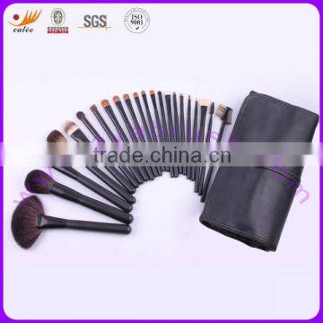 Matt black 21pcs professional cosmetic brush set with PU pouch