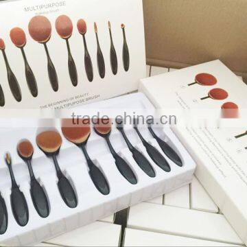 2016 newest Pro Cosmetic Beauty Toothbrush Shaped Foundation Power Makeup Black Oval Cream Puff Brushes