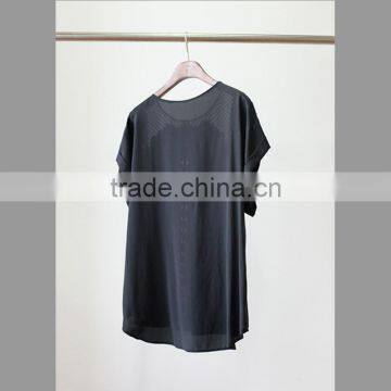 Lady Fashion Silk Blouse With Embroidery photo-2