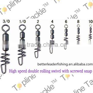 Rolling swivel with screwed snap