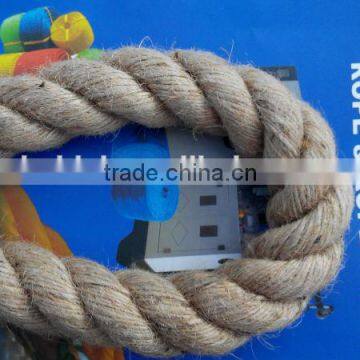 Multi-purpose twisted jute rope 3-strand natural color for sale