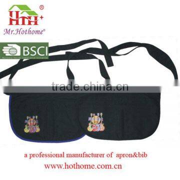 Cheap Bulk Wholesale Silk Screen Printing Bar Aprons with zipper pocket