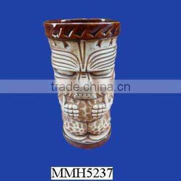 Promotional custom ceramic wholesale tiki mug