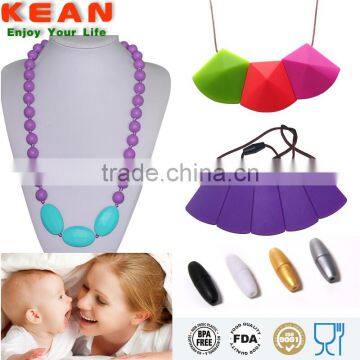 silicone teething jewelry Mami Use Necklaces have a breakaway clasp Silicone Bead teething