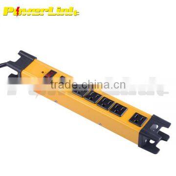 H80147 UL/CUL 6 outlet metal power strip with surge protectors / power bar / power sockets