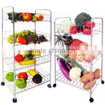 4 Tiers Metal Vegetable And Fruit Display Shelves