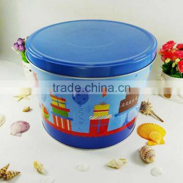 High quality round popcorn storage tin can