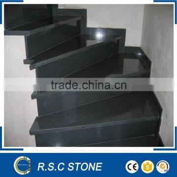 High quality black granite stairs,stone stairs