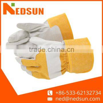 OEM pigskin labour protection split leather working gloves