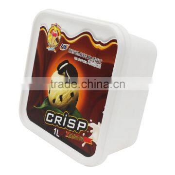 IML Plastic 1L Ice Cream Container Packaging Suppliers,Clear Square Plastic Containers With Lids photo-5