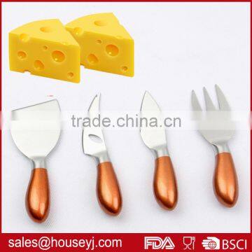 Set of 4pcs cheese knife handle with metallic paint kitchen ware