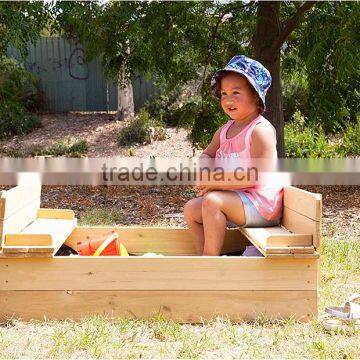 Strongbox Square Wooden Sandpit for Children photo-5