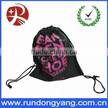 black Nonwoven Bag with drawstring