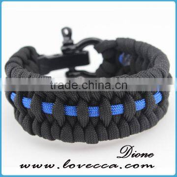 Stainless Steel Shackle Buckle Hiking Outdoor Survival Paracord Bracelet photo-2