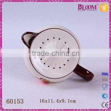 White Small Ceramic Apple Decal Desgin Manual Juicer photo-5