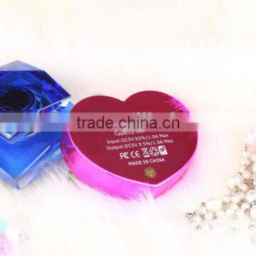 2017 New Gadget Creative Beauty Lovely Sweet Heart Mirror Power Bank 5200mah photo-2