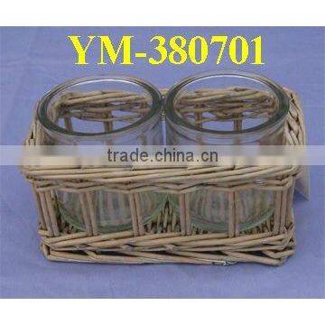 cheap woven willow candle holder