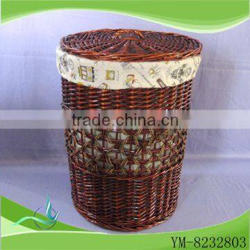 round brown wicker laundry baskets with cover