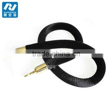 Luxury Black Velvet Rope with Gold Hook