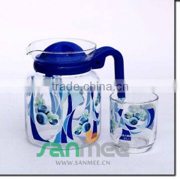 1.5L Heat Transfer Glass Beautiful Juice Gift Colorful Glass Water Set photo-4