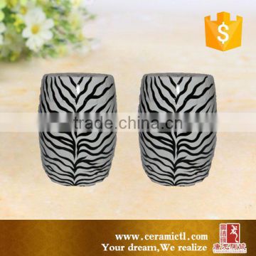 Zebra stripes style porcelain chinese garden stool