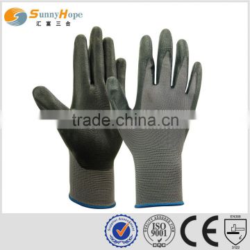 Black nitrile foam coated nylon glove