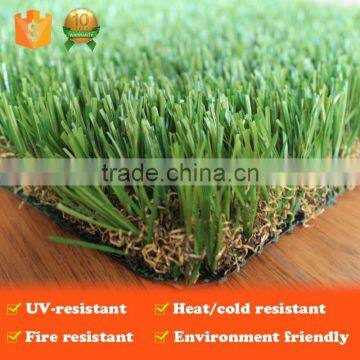 Luxurious soft artificial grass garden with good drainage system