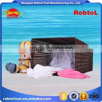 clothing laundry basket woven washing cloths storage hamper rattan plastic polyethylene bin tidy