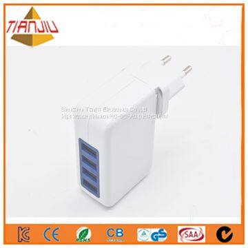 5V 4A 4-Port USB Interchangeable Plug Wall Charger With EU US AU UK Plug photo-2