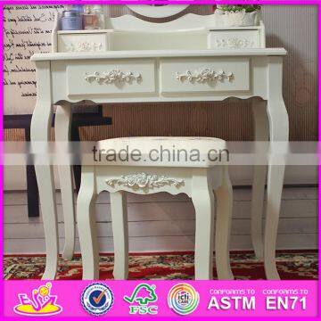2016 Wholesale Fashionable White Wooden Makeup Vanity Table With Mirror W08H060 photo-4