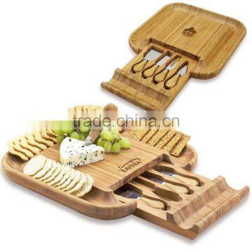 2017 gift cheese board with knife,fork,shovel